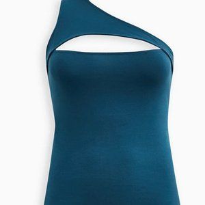 Torrid Foxy Cutout One Shoulder Top Size 3 Teal